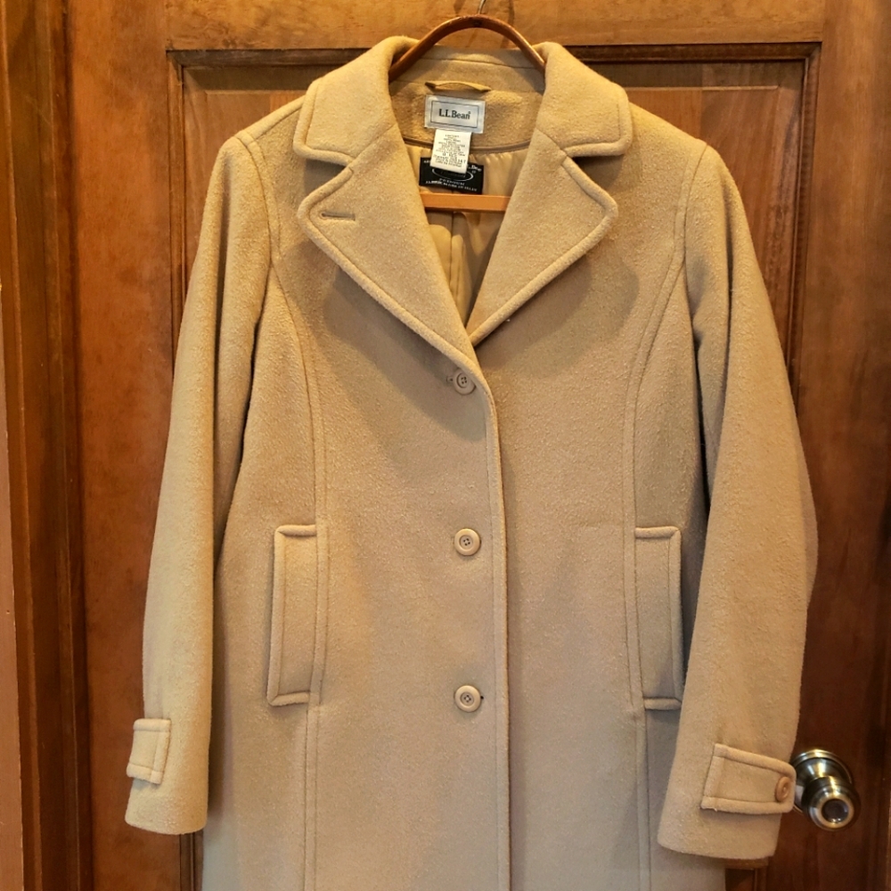 LLBean Women's Classic Lambswool Polo Coat, Three-Quarter Length